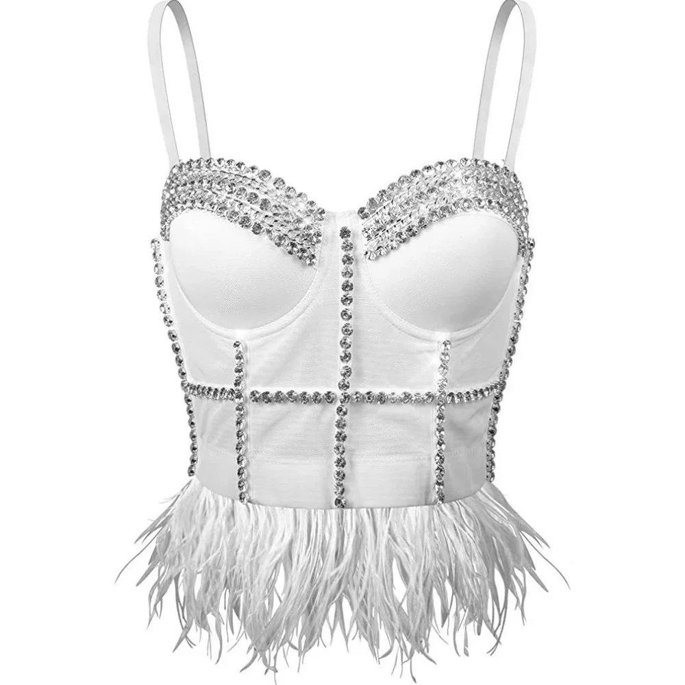 NEW Sparkling Bling Swarovski Crystal Rhinestone Bustier Bra Top + FREE … - Picture 3 of 9